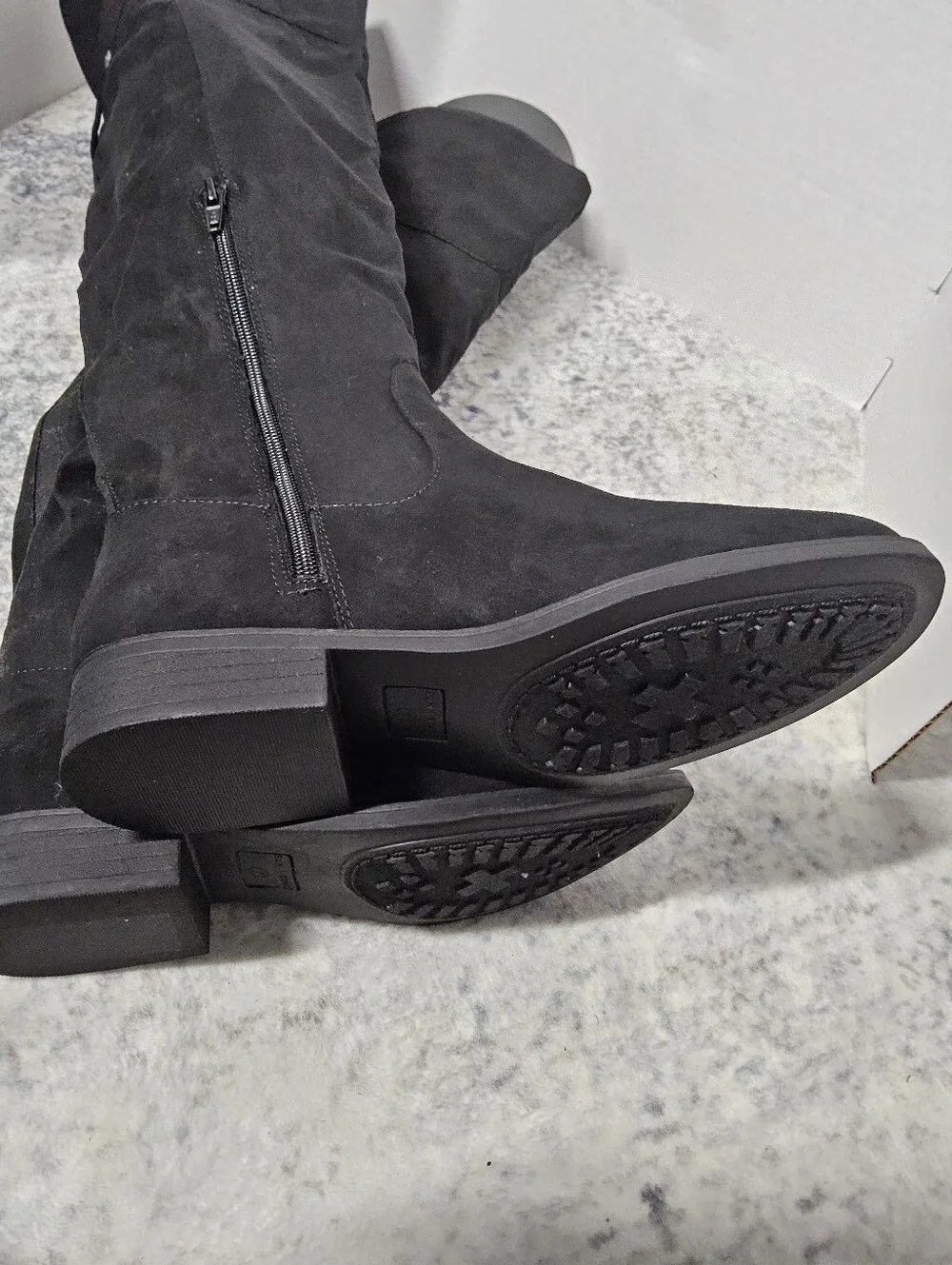 NWOT Sun & Stone Over-The-Knee Black faux Suede Boot - Women 7.5